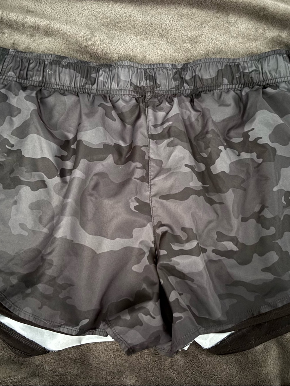 Athletic Works Men's Gray Camo Athletic Shorts